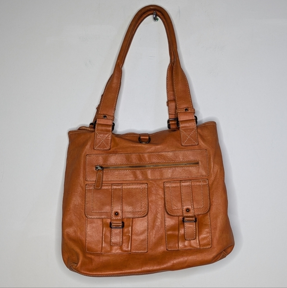 NOA Orange Leather Shoulder Bag